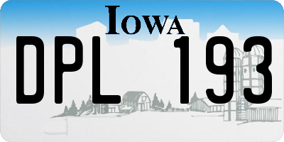 IA license plate DPL193