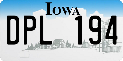 IA license plate DPL194