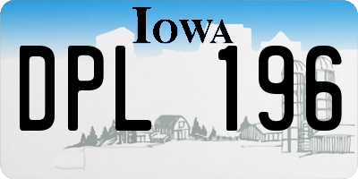 IA license plate DPL196