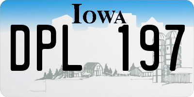 IA license plate DPL197