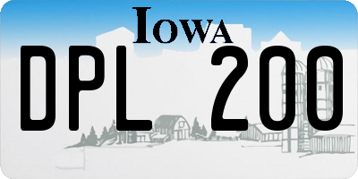 IA license plate DPL200