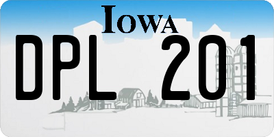 IA license plate DPL201