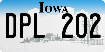 IA license plate DPL202