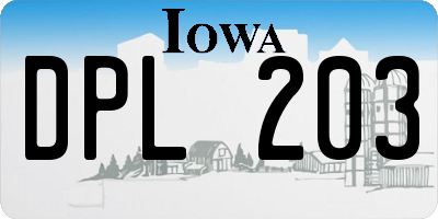 IA license plate DPL203