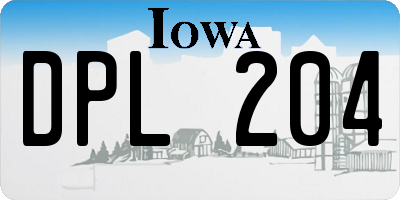 IA license plate DPL204