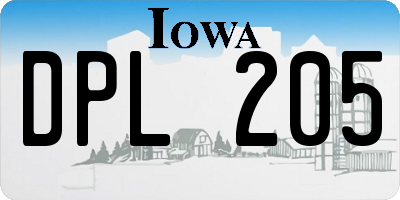 IA license plate DPL205