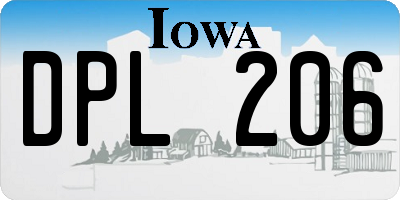 IA license plate DPL206