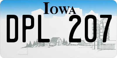 IA license plate DPL207