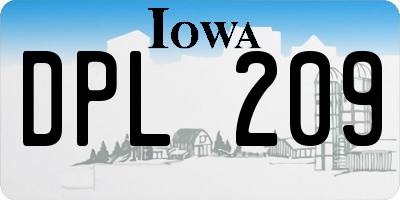 IA license plate DPL209