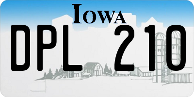 IA license plate DPL210