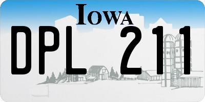 IA license plate DPL211