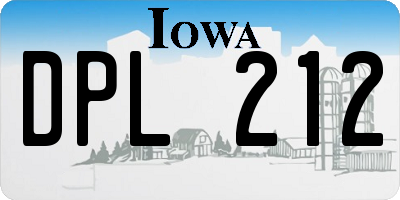 IA license plate DPL212