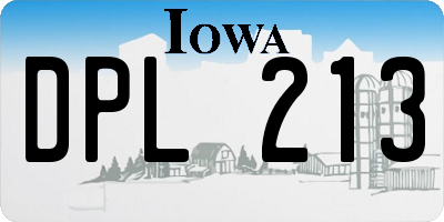 IA license plate DPL213