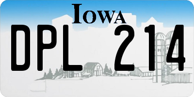 IA license plate DPL214
