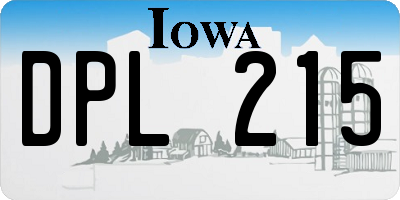 IA license plate DPL215