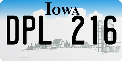 IA license plate DPL216