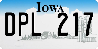 IA license plate DPL217