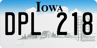 IA license plate DPL218