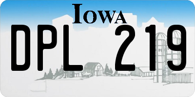 IA license plate DPL219