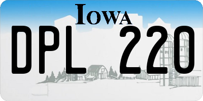 IA license plate DPL220