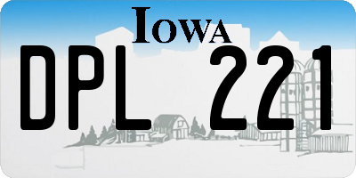 IA license plate DPL221
