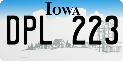 IA license plate DPL223