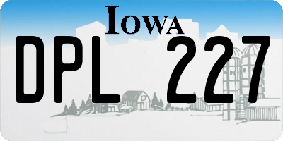 IA license plate DPL227