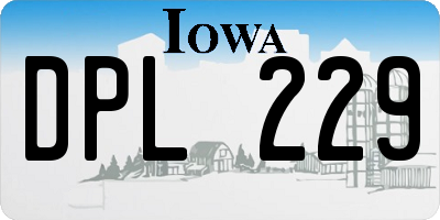 IA license plate DPL229