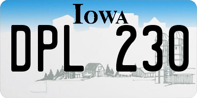 IA license plate DPL230