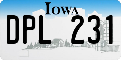 IA license plate DPL231