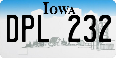 IA license plate DPL232