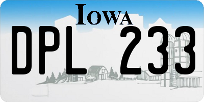 IA license plate DPL233