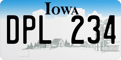 IA license plate DPL234