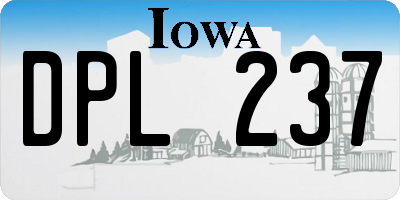 IA license plate DPL237