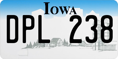 IA license plate DPL238