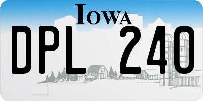 IA license plate DPL240