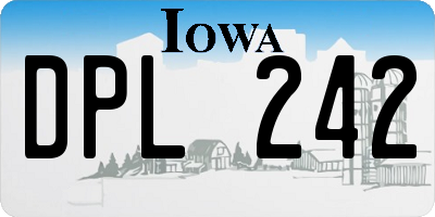 IA license plate DPL242
