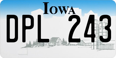 IA license plate DPL243