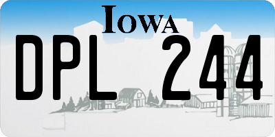 IA license plate DPL244