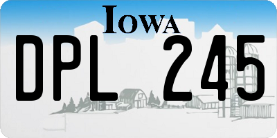 IA license plate DPL245