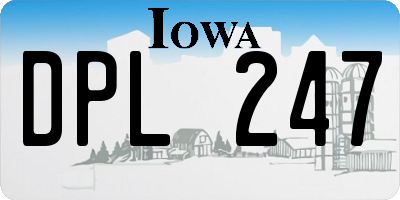 IA license plate DPL247