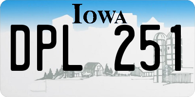 IA license plate DPL251