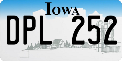 IA license plate DPL252