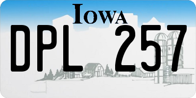 IA license plate DPL257