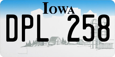 IA license plate DPL258