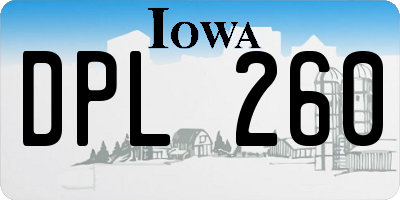 IA license plate DPL260