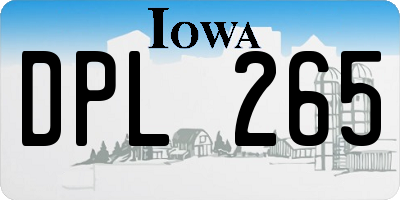 IA license plate DPL265