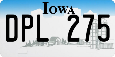IA license plate DPL275