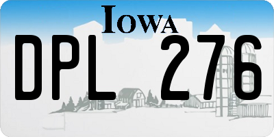 IA license plate DPL276