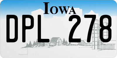 IA license plate DPL278